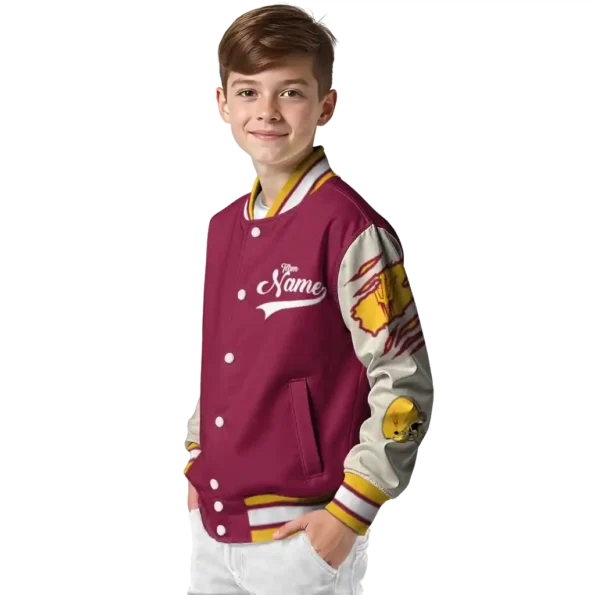 custom arizona state sun devils wildcat pawprint maroon nude varsity jacket trendy.webp