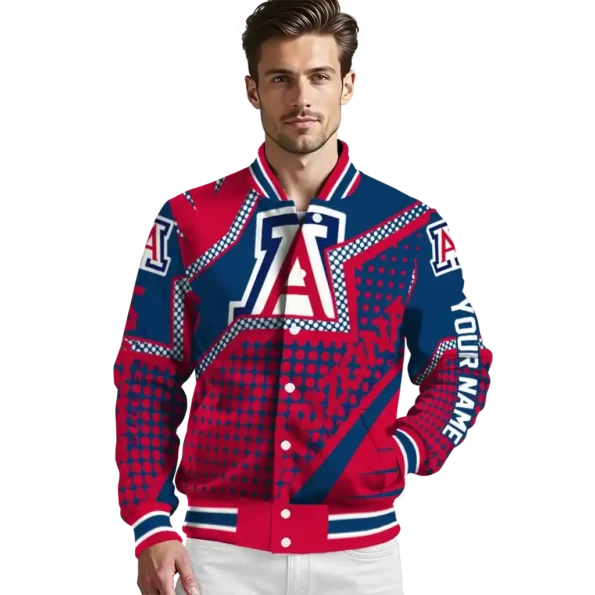 custom arizona wildcats star burst red varsity jacket high quality.webp