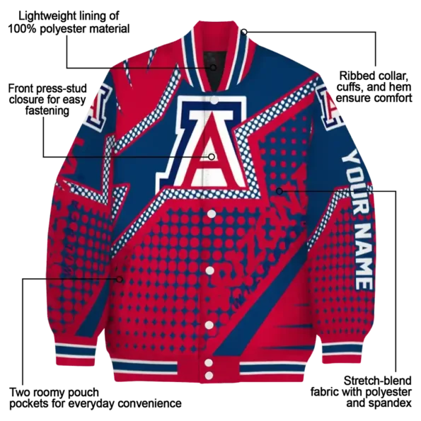 custom arizona wildcats star burst red varsity jacket new arrival.webp