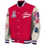 custom arizona wildcats wildcat pawprint red nude varsity jacket best selling.webp
