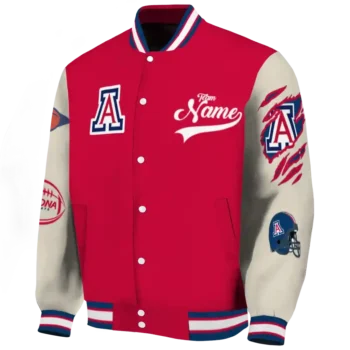 custom arizona wildcats wildcat pawprint red nude varsity jacket best selling.webp