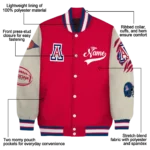 custom arizona wildcats wildcat pawprint red nude varsity jacket best selling.webp