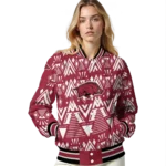 custom arkansas razorbacks pyramid shapes red varsity jacket best selling.webp