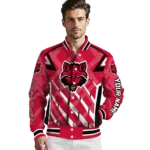 custom arkansas state red wolves chevron angles scarlet varsity jacket best selling.webp