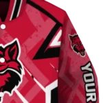 custom arkansas state red wolves chevron angles scarlet varsity jacket best selling.webp
