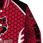 custom arkansas state red wolves hexagon grid scarlet varsity jacket best selling.webp