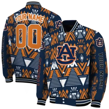 custom auburn tigers pyramid shapes navy blue varsity jacket fashion forward.webp