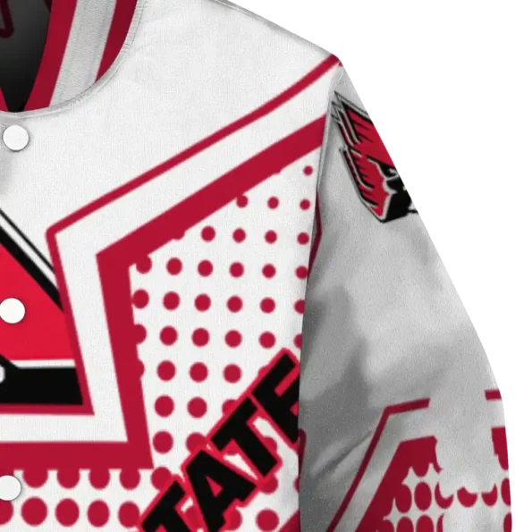 custom ball state cardinals star burst red varsity jacket premium grade.webp