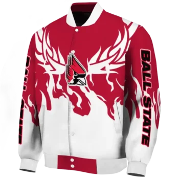 custom ball state cardinals winged blaze red white varsity jacket best selling.webp