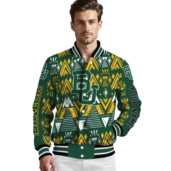 custom baylor bears pyramid shapes green varsity jacket high quality.webp