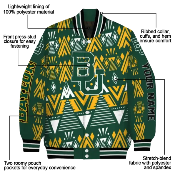 custom baylor bears pyramid shapes green varsity jacket new arrival.webp