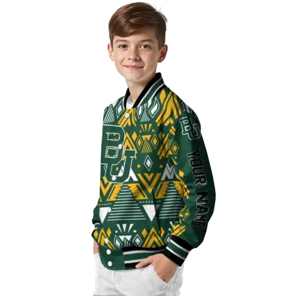 custom baylor bears pyramid shapes green varsity jacket trendy.webp