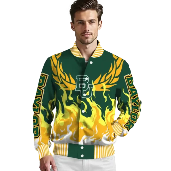 custom baylor bears winged blaze green white varsity jacket high quality.webp