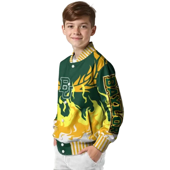 custom baylor bears winged blaze green white varsity jacket trendy.webp