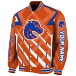 custom boise state broncos chevron angles orange varsity jacket best selling.webp