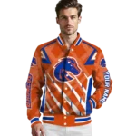 custom boise state broncos chevron angles orange varsity jacket best selling.webp
