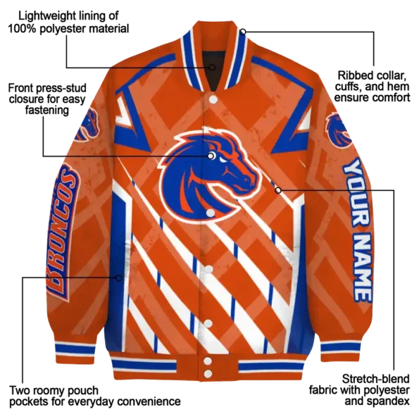custom boise state broncos chevron angles orange varsity jacket new arrival.webp