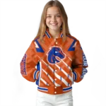 custom boise state broncos chevron angles orange varsity jacket best selling.webp