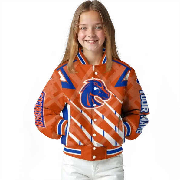 custom boise state broncos chevron angles orange varsity jacket top rated.webp