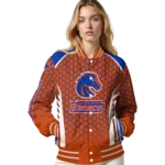 custom boise state broncos hexagon grid orange varsity jacket best selling.webp