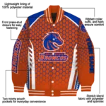 custom boise state broncos hexagon grid orange varsity jacket best selling.webp