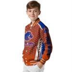 custom boise state broncos hexagon grid orange varsity jacket best selling.webp