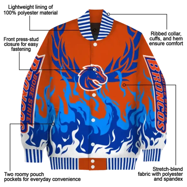custom boise state broncos winged blaze orange white varsity jacket new arrival.webp