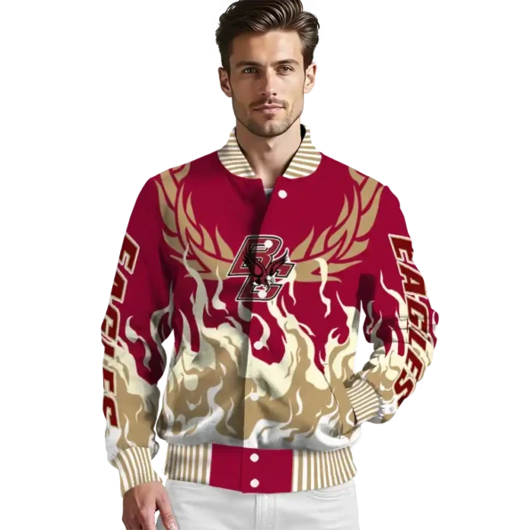 custom boston college eagles winged blaze maroon white varsity jacket high quality.webp