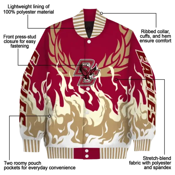 custom boston college eagles winged blaze maroon white varsity jacket new arrival.webp
