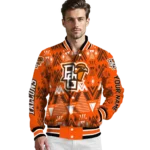 custom bowling green falcons pyramid shapes orange varsity jacket best selling.webp