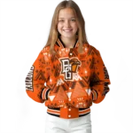 custom bowling green falcons pyramid shapes orange varsity jacket best selling.webp