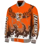 custom bowling green falcons winged blaze orange white varsity jacket best selling.webp
