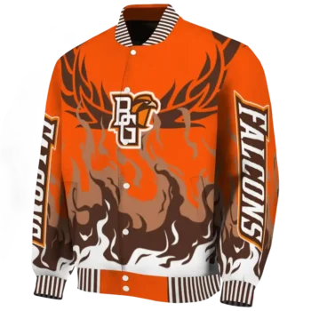 custom bowling green falcons winged blaze orange white varsity jacket best selling.webp