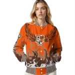 custom bowling green falcons winged blaze orange white varsity jacket best selling.webp
