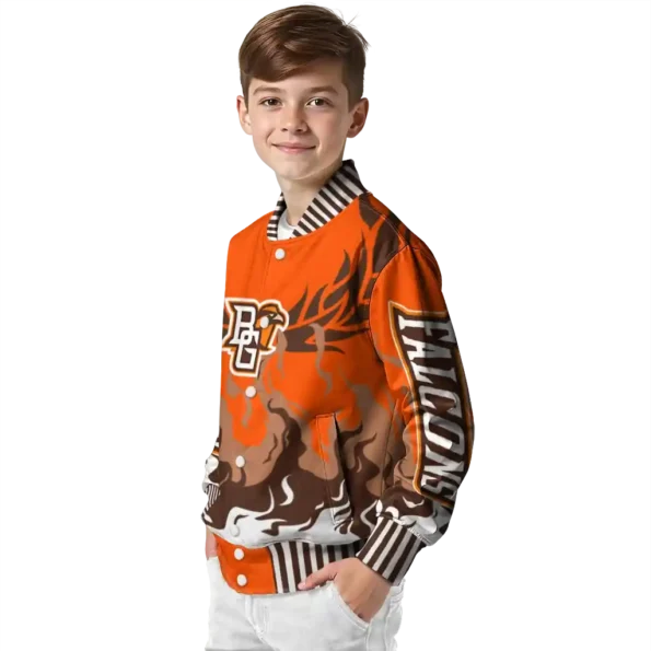 custom bowling green falcons winged blaze orange white varsity jacket trendy.webp