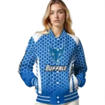 custom buffalo bulls hexagon grid royal blue varsity jacket best selling.webp