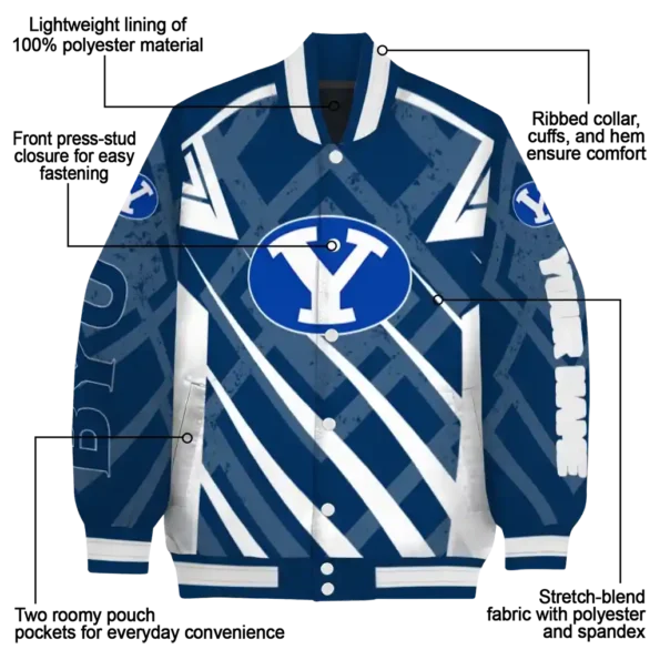 custom byu cougars chevron angles blue varsity jacket new arrival.webp