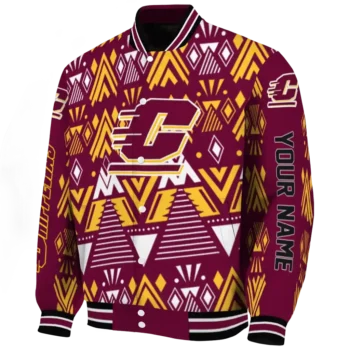 custom central michigan chippewas pyramid shapes maroon varsity jacket best selling.webp