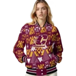 custom central michigan chippewas pyramid shapes maroon varsity jacket best selling.webp