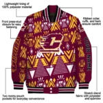 custom central michigan chippewas pyramid shapes maroon varsity jacket best selling.webp