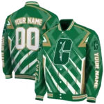 custom charlotte 49ers chevron angles green varsity jacket best selling.webp