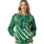 custom charlotte 49ers chevron angles green varsity jacket best selling.webp