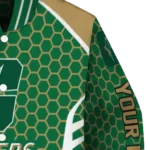 custom charlotte 49ers hexagon grid green varsity jacket best selling.webp