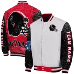 custom cincinnati bearcats speckled arms red gray varsity jacket best selling.webp