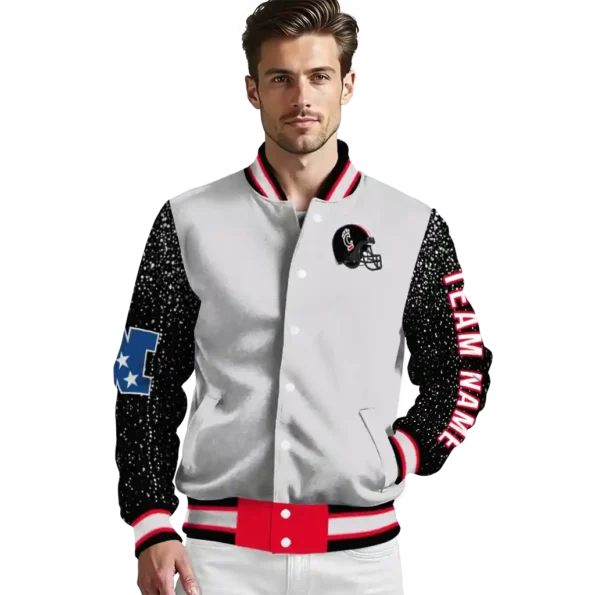 custom cincinnati bearcats speckled arms red gray varsity jacket high quality.webp