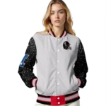 custom cincinnati bearcats speckled arms red gray varsity jacket best selling.webp