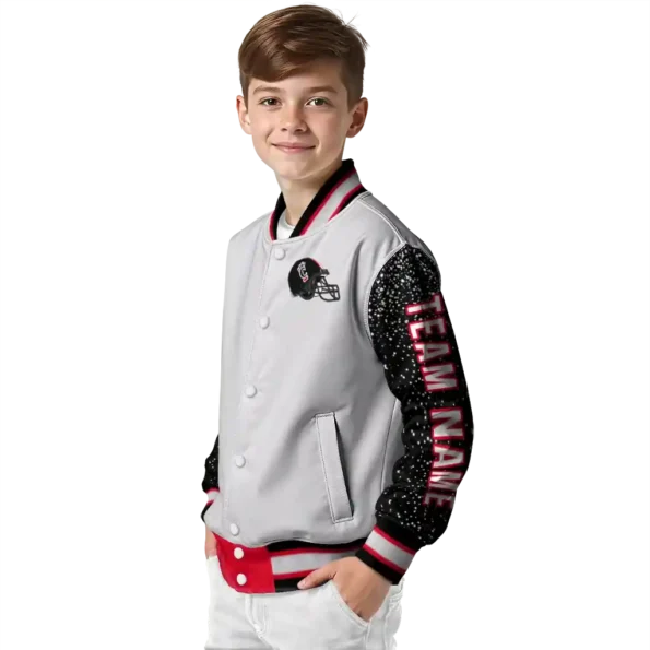 custom cincinnati bearcats speckled arms red gray varsity jacket trendy.webp