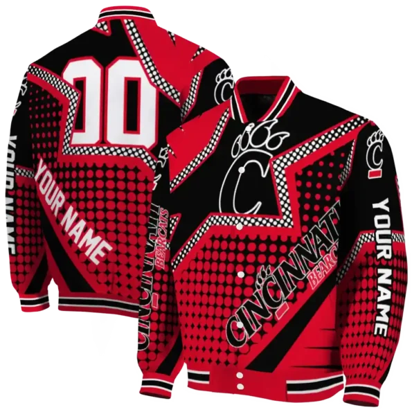 custom cincinnati bearcats star burst red varsity jacket fashion forward.webp