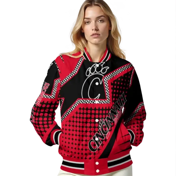custom cincinnati bearcats star burst red varsity jacket latest model.webp