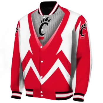 custom cincinnati bearcats v stripes red white varsity jacket best selling.webp